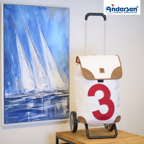 Shoppingvagn Andersen Alu Star 360 Lee, röd/vit
