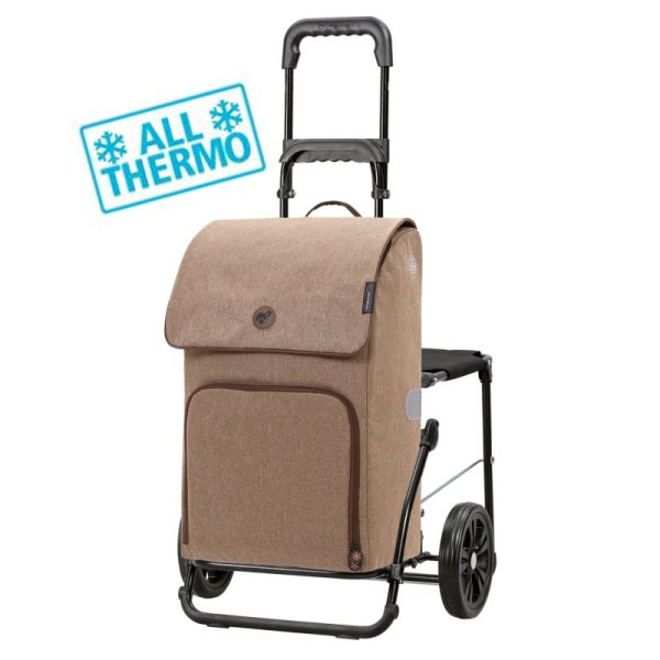 Shoppingvagn Ipek Maxi med stol, sand