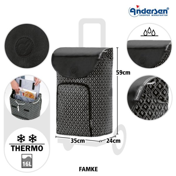 Shoppingvagn Andersen Scala Plus Dlx Famke, svart