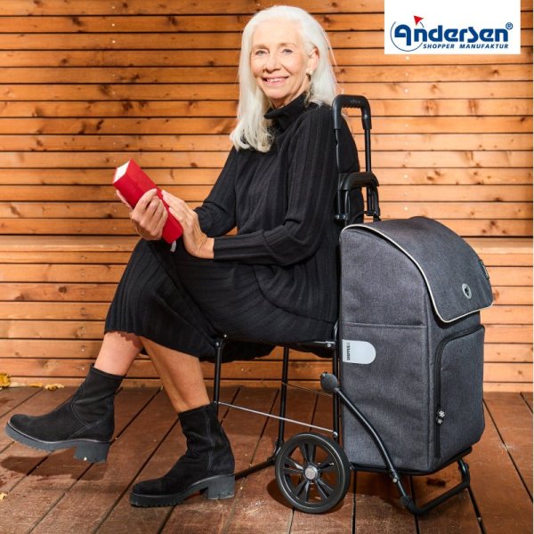 Shoppingvagn Ipek Maxi med stol, antrasit