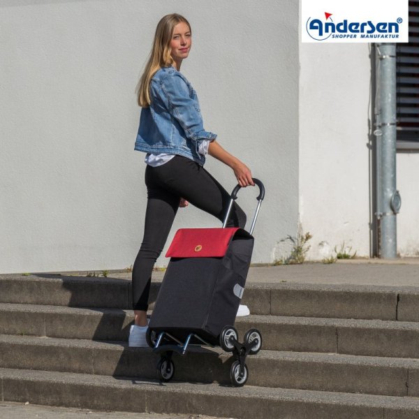 Shoppingvagn Andersen Scala, trappklättrare, Hera röd/svart