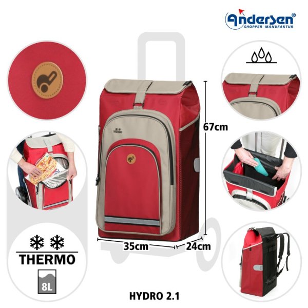 Shoppingvagn Andersen Royal Hydro 2.1, röd