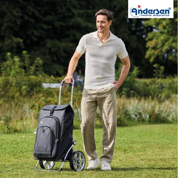 Shoppingvagn Andersen Royal 5X aluminium Hydro 3.0, svart