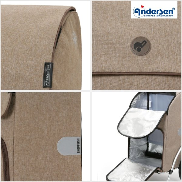 Shoppingvagn Ipek Maxi med stol, sand