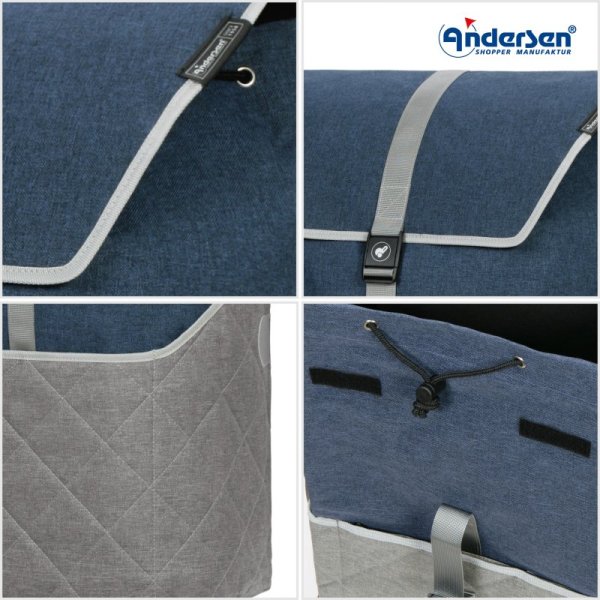 Shoppingvagn Andersen Royal Plus Lassse med hjul Ø 25 cm, blå