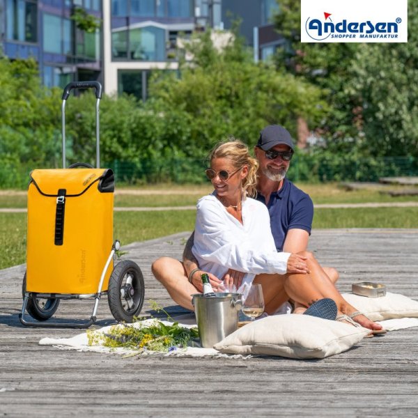 Shoppingvagn Andersen Royal XL Ortlieb med hjul Ø 29 cm, gul