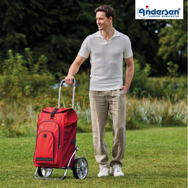 Shoppingvagn Andersen Royal 5X aluminium Hydro 3.0, röd
