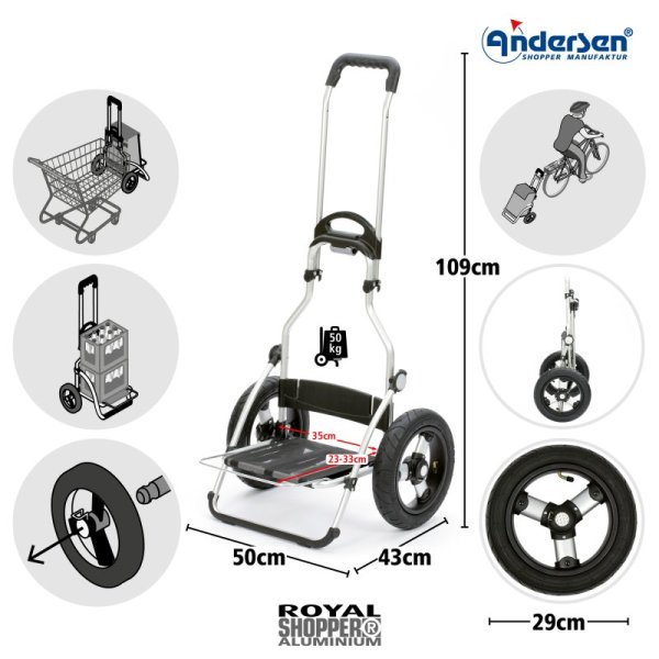 Shoppingvagn Andersen Royal Hydro 3.0, svart