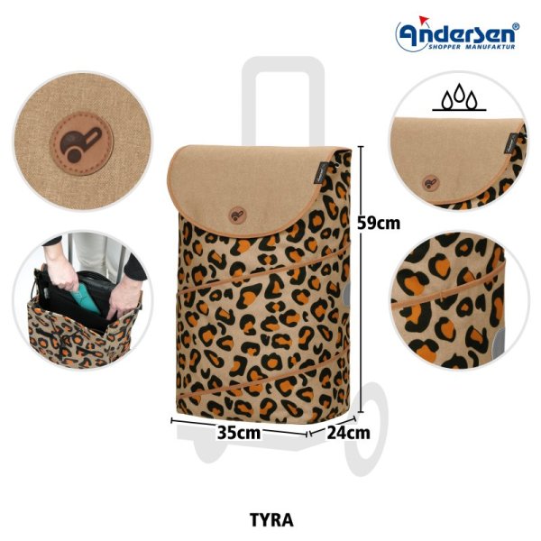 Shoppingvagn Alu Star Tyra, leopard