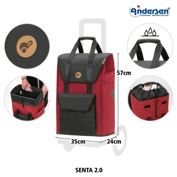 Shoppingvagn Andersen Royal trappklättrare Senta 2.0, röd
