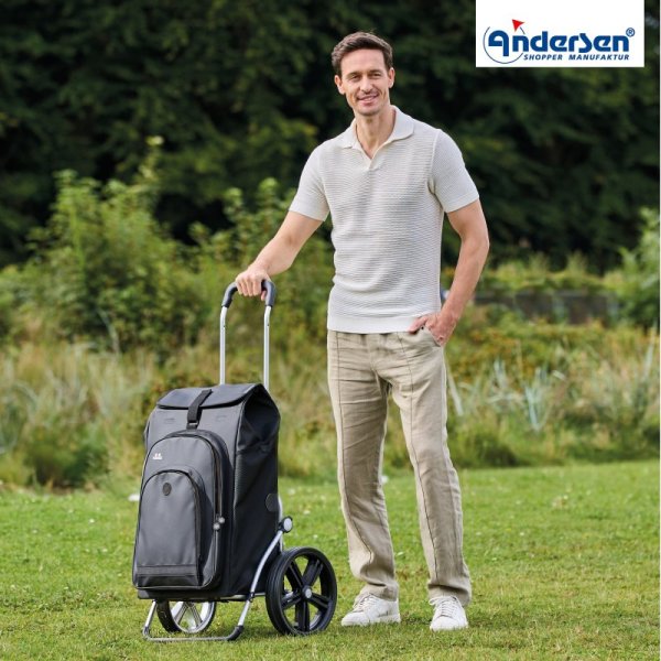 Shoppingvagn Andersen Royal 7X aluminium Hydro 3.0, svart