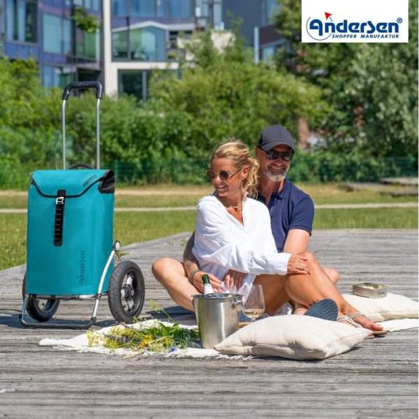 Shoppingvagn Andersen Royal XL Ortlieb med hjul Ø 29 cm, blå