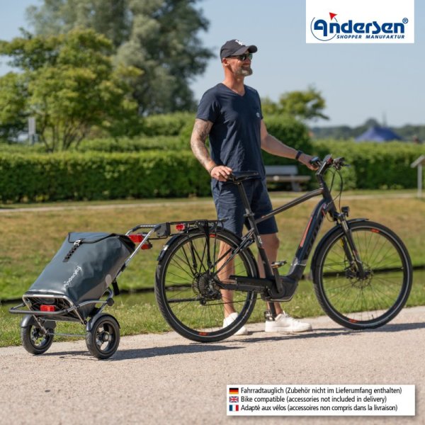 Shoppingvagn Andersen Royal Plus Extra Ortlieb med hjul Ø 25 cm, antrasit