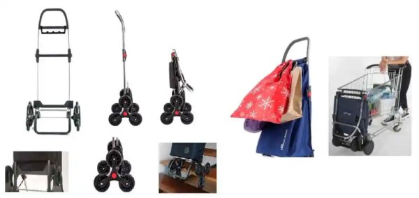 Rolser 6L shoppingvagn, trappklättrare, kakigrön