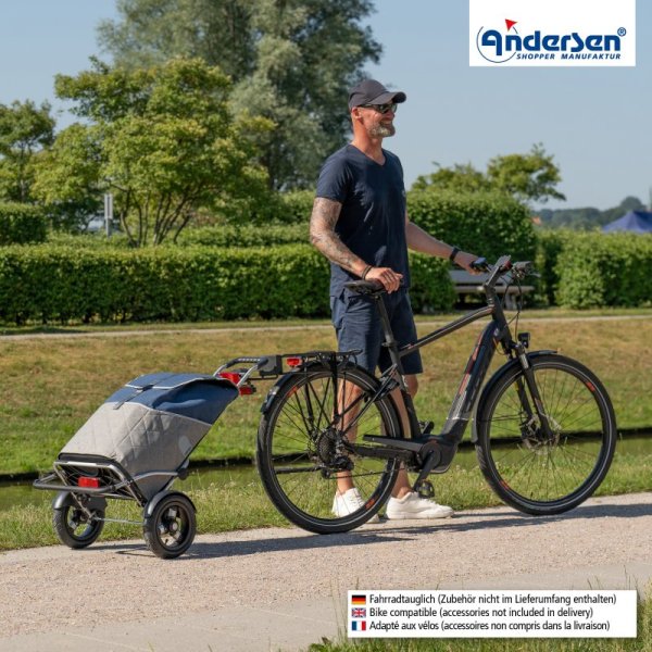Shoppingvagn Andersen Royal Plus Lassse med hjul Ø 25 cm, blå