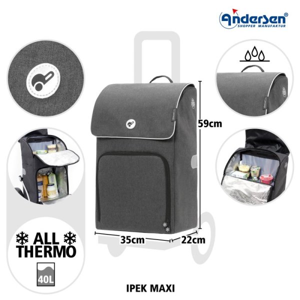 Shoppingvagn Ipek Maxi med stol, antrasit