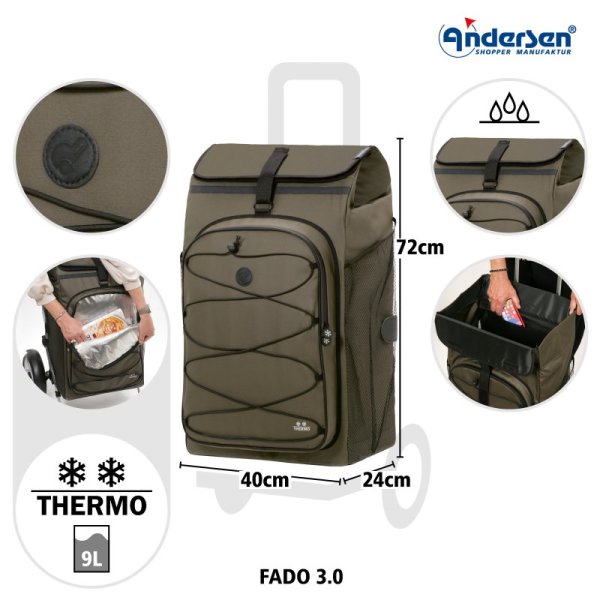 Shoppingvagn Plus Fado 3.0, olive