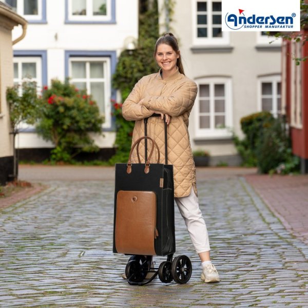 Shoppingvagn Andersen Quattro Charu, brun läder
