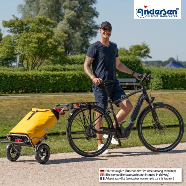 Shoppingvagn Andersen Royal Plus Extra Ortlieb med hjul Ø 25 cm, gul