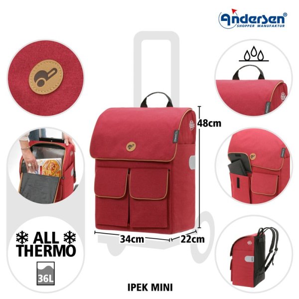 Shoppingvagn Scala Shopper Ipek mini Thermo, röd